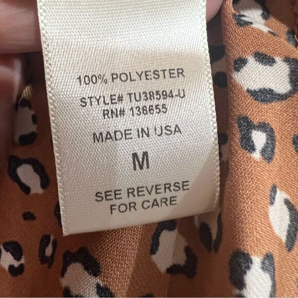 Stitch Fix West Kei Casiya Front Tie Blouse Womens Medium Leopard Animal Print - Picture 5 of 6